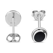 Black Onyx Oval Earrings - e368